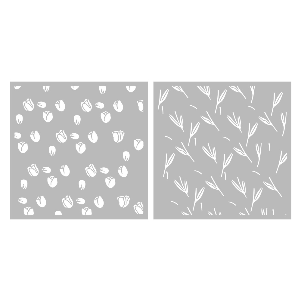 Mangocraft Spring Tulip Flowers Stêncil para decoração Diy Scrapbooking estênceis de relevo para cartões Crafts de álbuns Antecedentes