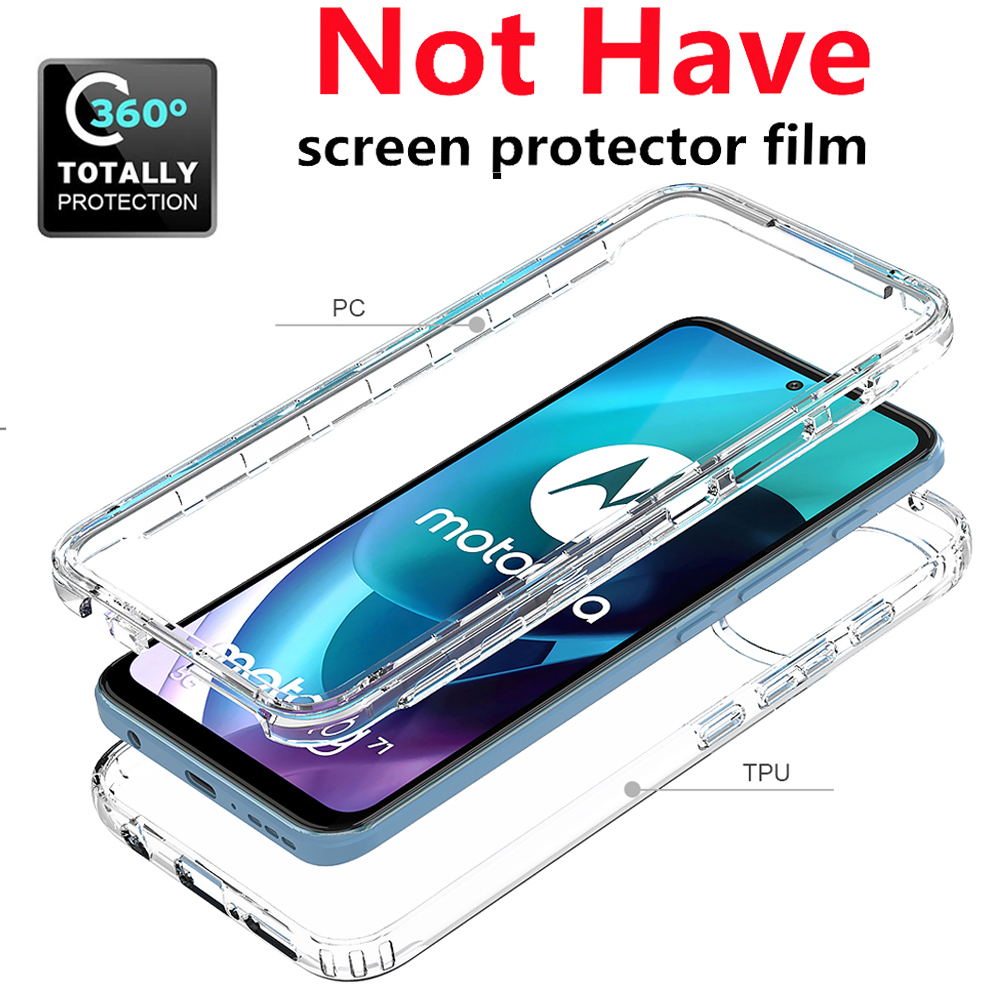 Case transparente de color caramelo grueso para Motorola Moto G71 5G G41 G200 G60S G50 5G G G30 Cubierta de doble capa de choque híbrido puro