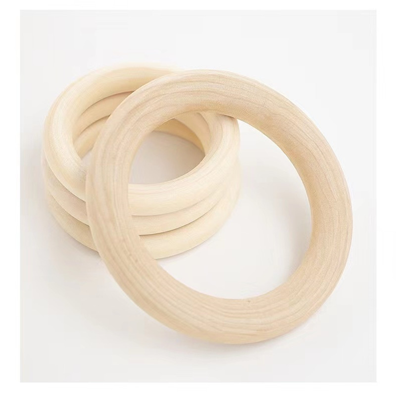 Unfinished Wooden Rings Multiple Sizes Solid Color for Kid Toy Natural Wood Hoops for diy Macrame Craft Jewelry Wood Decoration