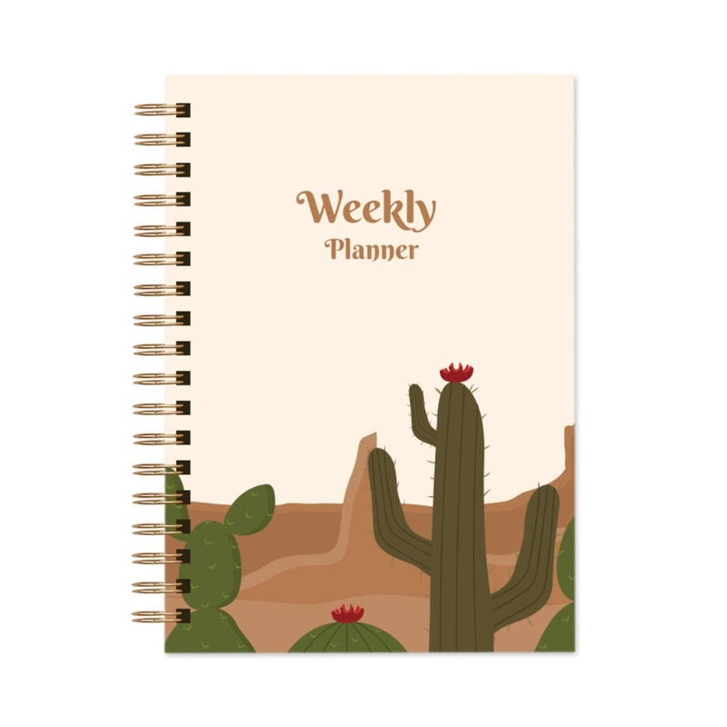 Planificador mensual de cuaderno mensual diario Spiral A5 Notebook Time Memo Planificador Organizador de la agenda Programa escolar de agenda K1KF