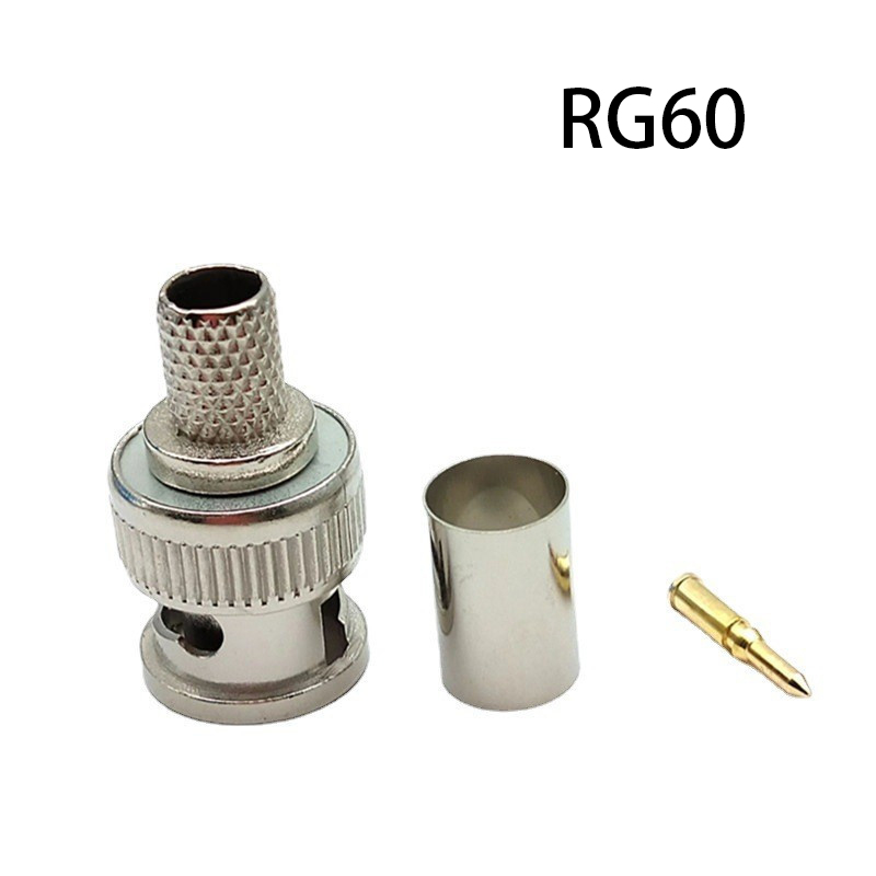 10 uppsättningar 3-delade BNC MANA RG58 RG59 RG60 PLUCK CRIMP COAX CABLE RACH CONNECTOR ADAPTER BNC Cold Head