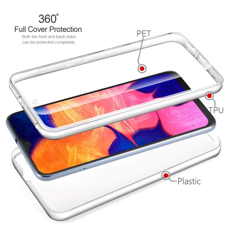 360 Volledige case voor Xiaomi Redmi Note 8 Pro 10 9 9t 9at 8t 7 7a 9a 6 6a Mi 11 Lite A3 dubbelzijdig siliconen TPU transparant