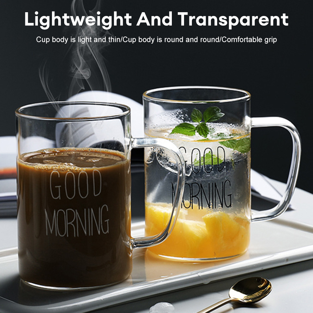 Carta impressa transparente criativo vidro caneca de chá de café Drinks sobremesa café