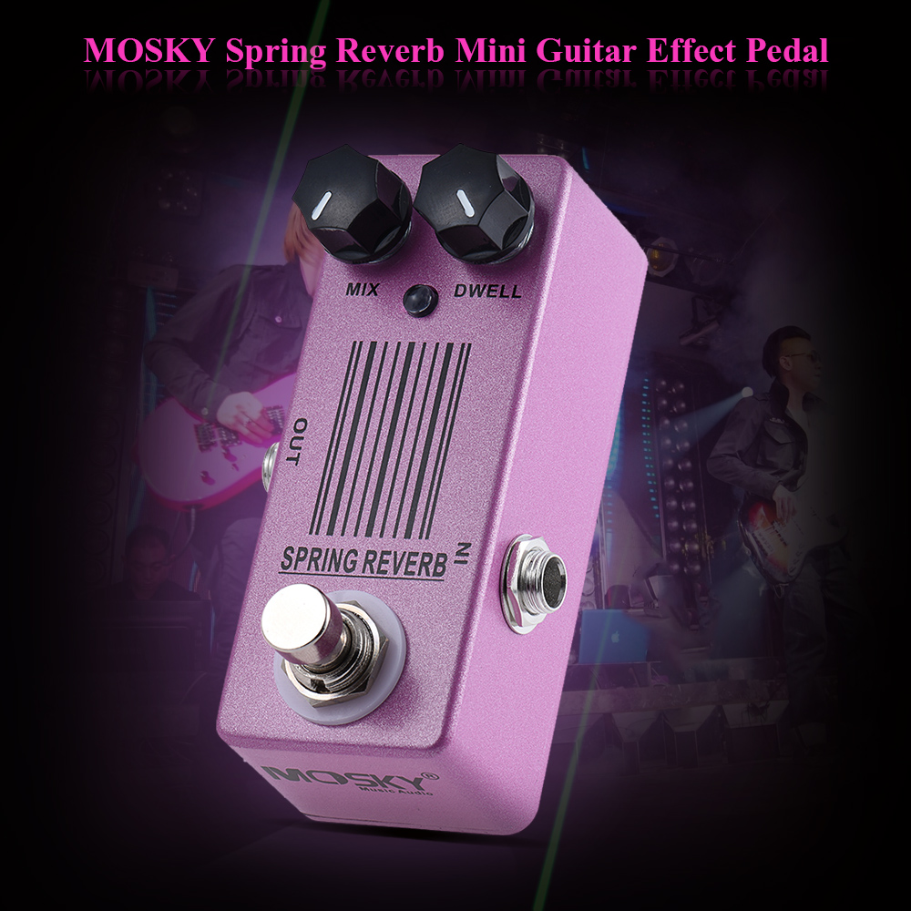 MOSKYAUDIO Spring Reverb MP-51 Mini Single Guitar Effect Pedal True Bypass Metal Electric Guitar Carte