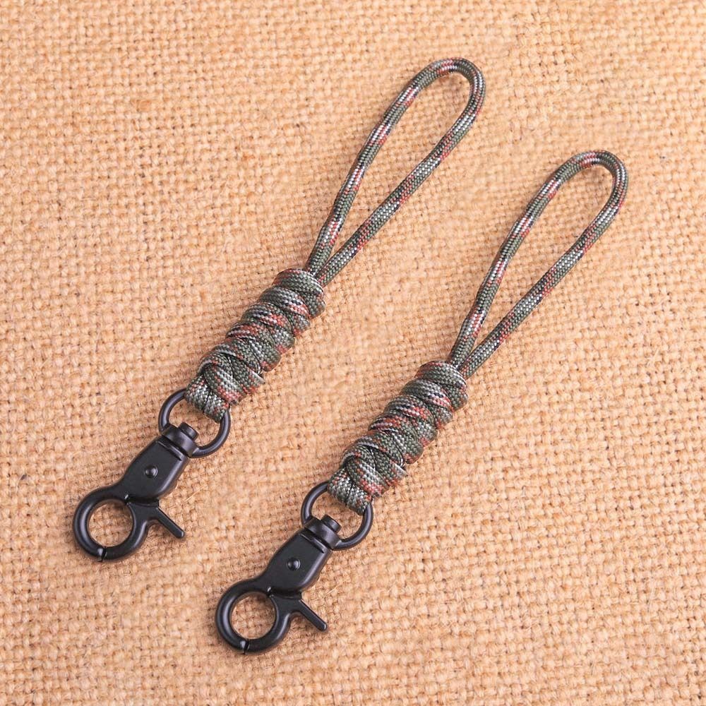 Keychain Lanyard Triangle Buckle High Strength Parachute Cord Self-Defense Emergency Survival Backpack Paracord Key Ring