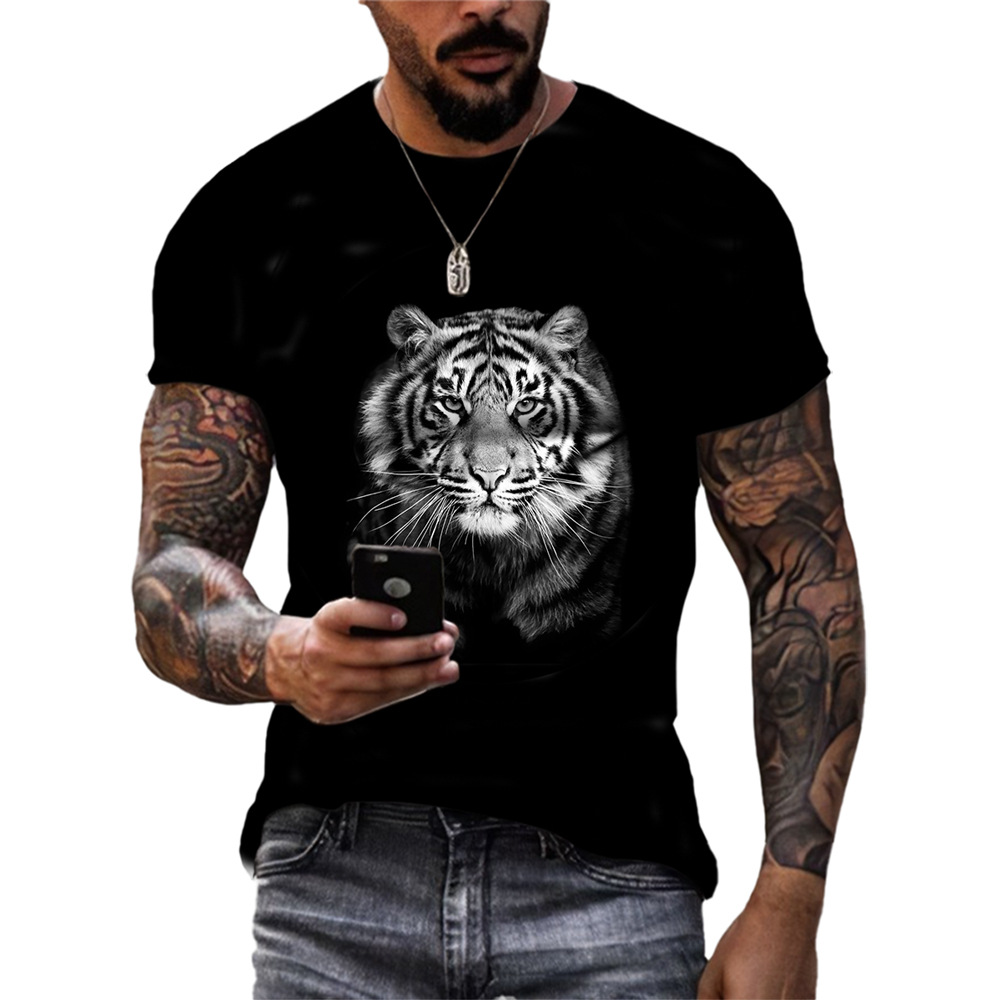 Foresta prepotente King Tiger Tiger Maglietta da uomo Maglietta estiva Casual Animal 3D Stampa 3D Shirt a maniche corte a maniche corte