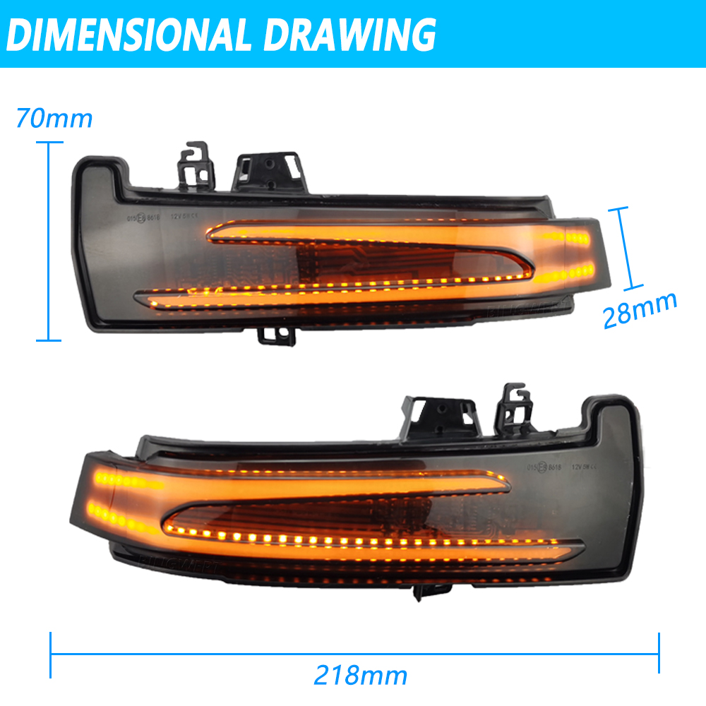 Scroll LED Dynamic Turn Signal Light Side Mirror blinkande Repeater Blinker för Mercedes Benz W204 CLA A B C E S GLA GLK CLS CLAS CLAS