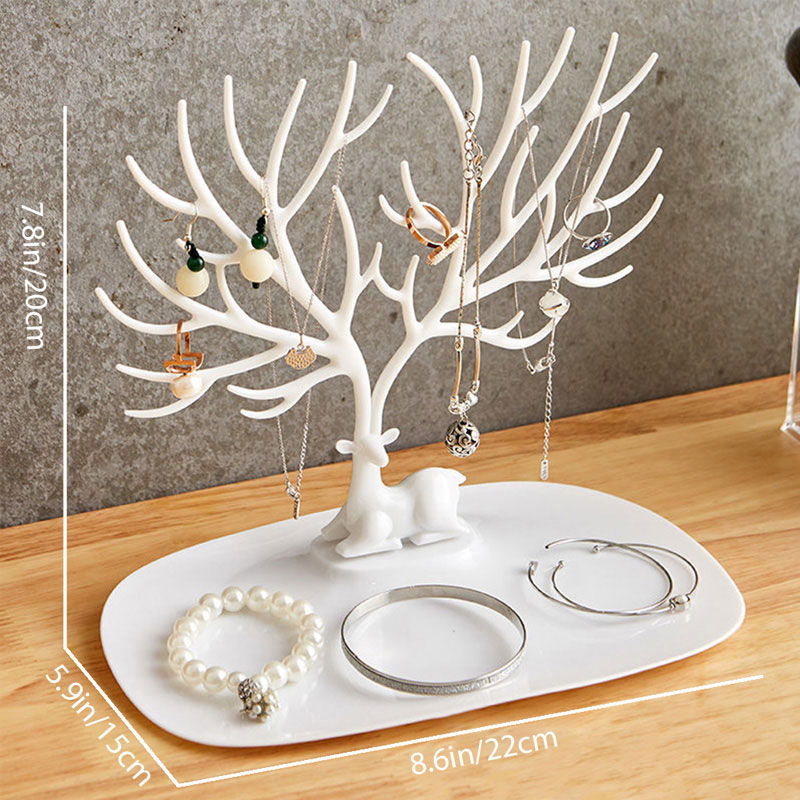 Creative Antlers Jewelry Display Stand Earrings Necklace Hanging Racks Pendant Bracelet Ring Organizer Holder Make Up Tray