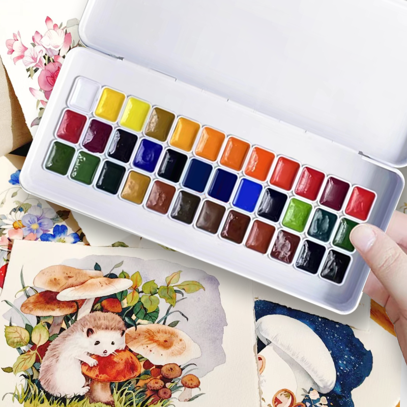 Portatile i Sennelier College WaterColor Paint Set da 0,5/1 ml Pacchetto di viaggi pigmenti le forniture d'arte studenti di artisti