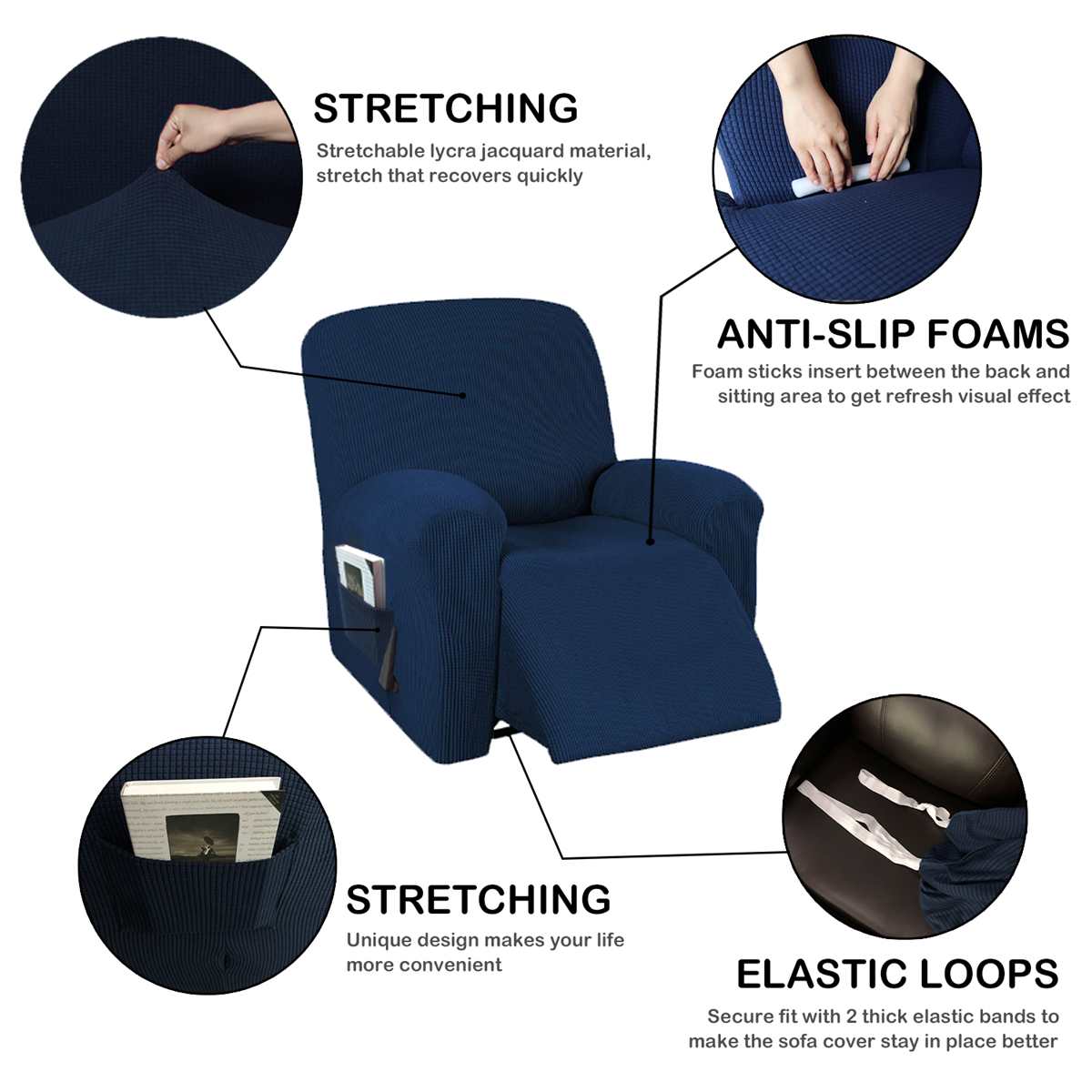 Massage Chair Cover Recliner Sofa Gamer Chair All inclusive Cover Elastic Protector Relax Armchair Living Room Single Couch