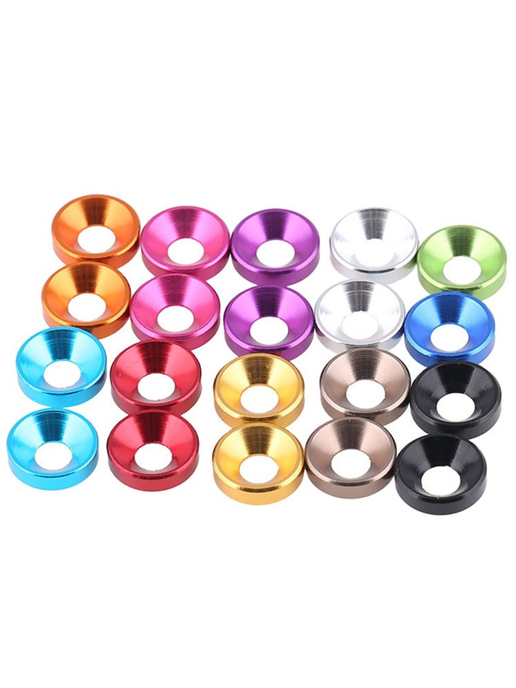 M2 M2.5 M3 M4 M5 Aluminum Alloy Countersunk Head Washer Head Bolt Washers Gasket Anodized Flat Head Washer Colorful