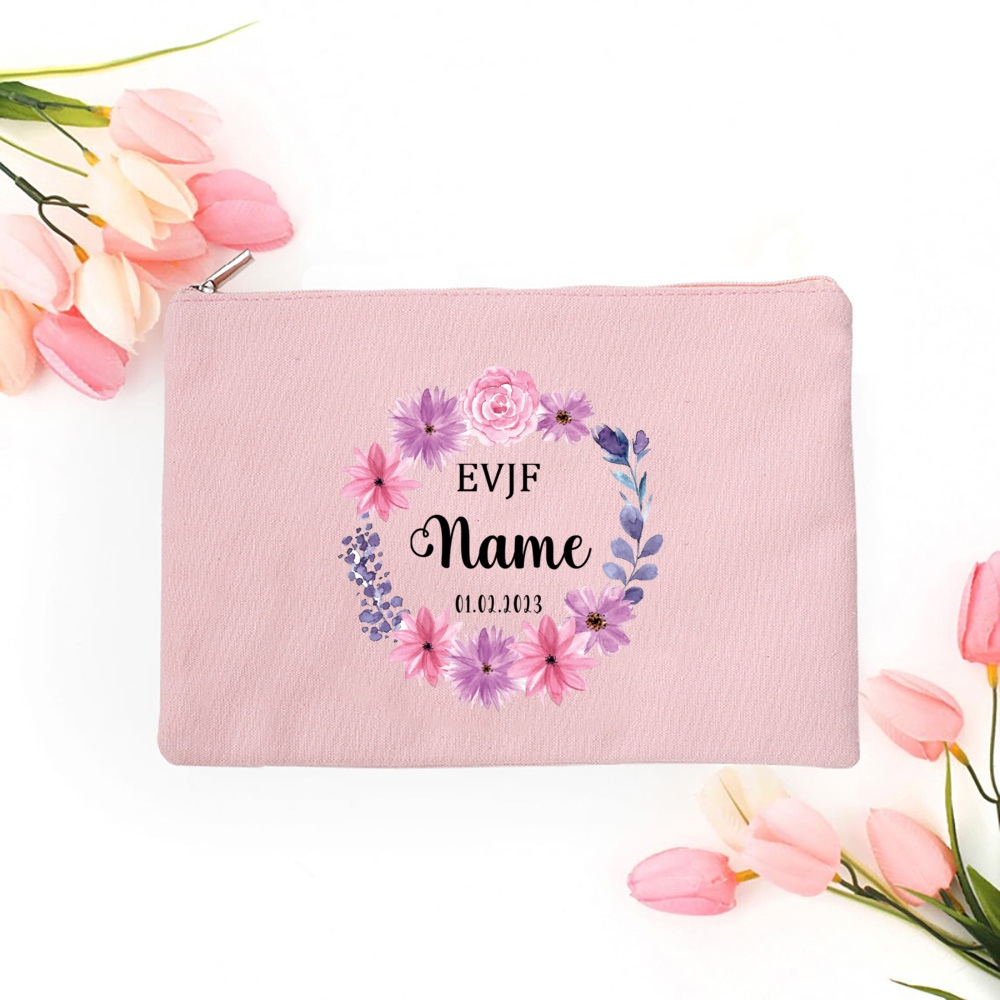 Anpassat namn Bride Bachelorette Party Cosmetic Case Personlig EVJF Makeup Bag Monogram toalettartiklar Puchgåvor till brudtärna