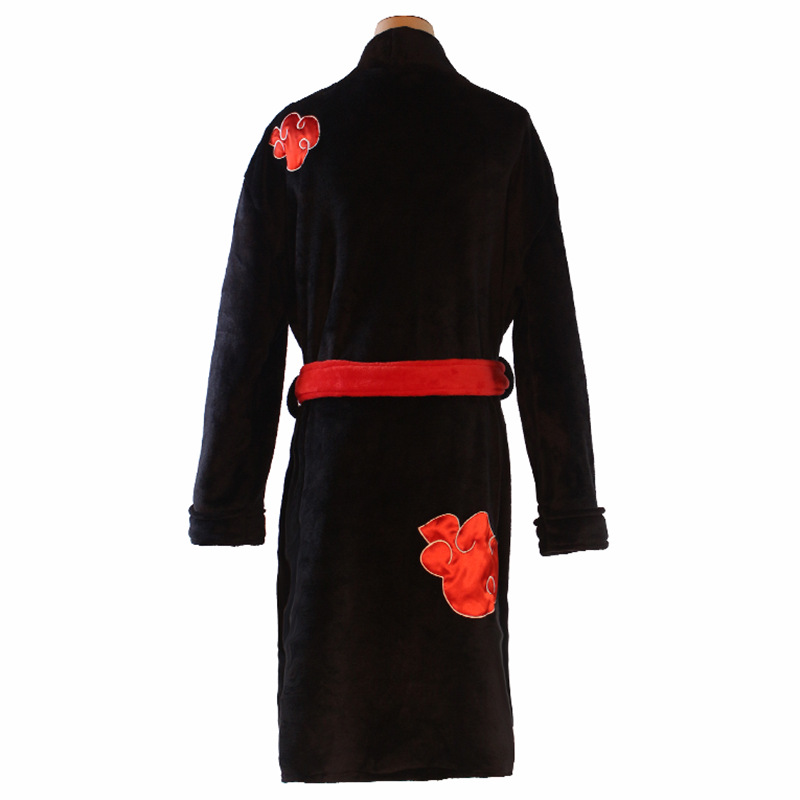 Anime akatsuki uchiha costume cosplay itachi costume akatsuki nokrobe nuvola rossa pigiama da sonno abbina un cappotto invernale di Halloween regali