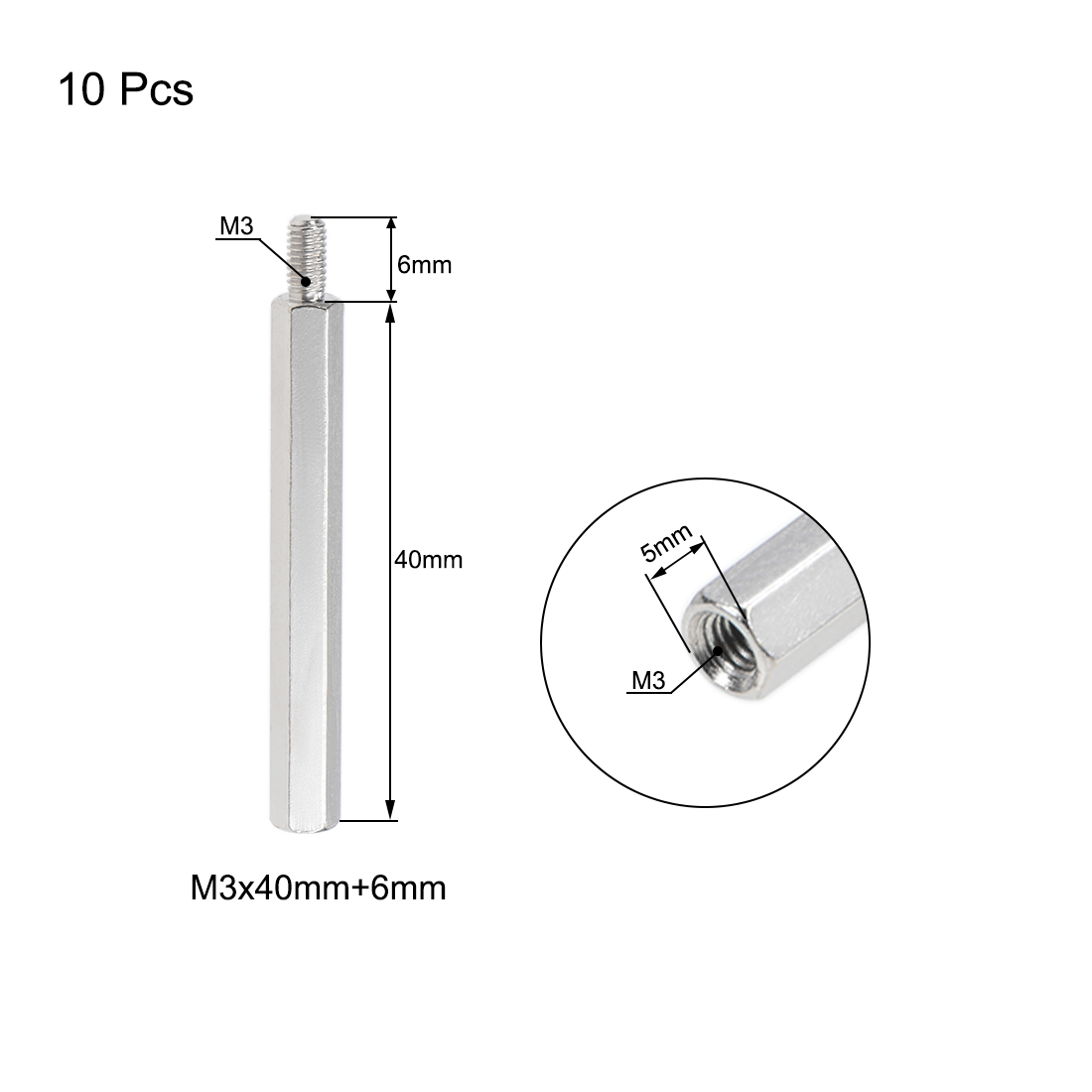 M3X30 / 40/45 mm + 6 mm M4x6 / 12/20 / 25 mm + 6 mm mâle à femelle Hex Nicked Spacer Standoff Pilier PCB PCB Spaceur Motor