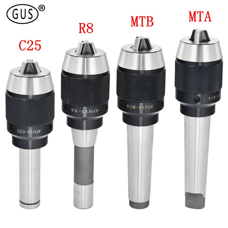 Morse MT2 MT3 MT4 Straight Shank C20 C25 C32 R8 Tool Holder APU13 APU16 CNC Integrated Self-Tightening Three-Kab Borr Chuck