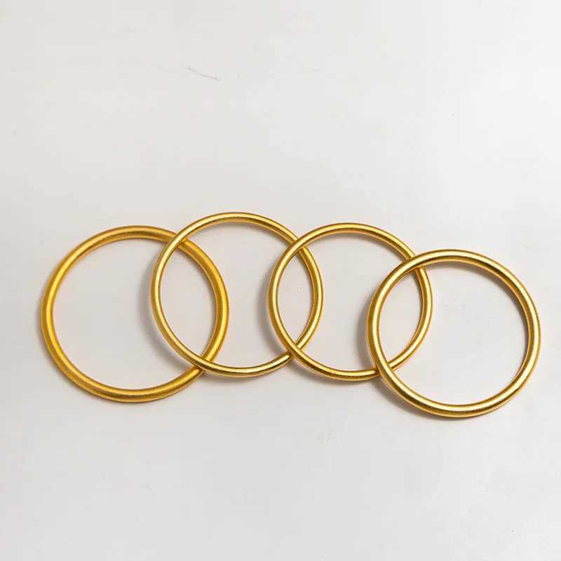 Bangle Fashion Metal Matt Surface Gold Plated Simulation Round Imiter Gold Jewelry Bangle Bracelet 240411