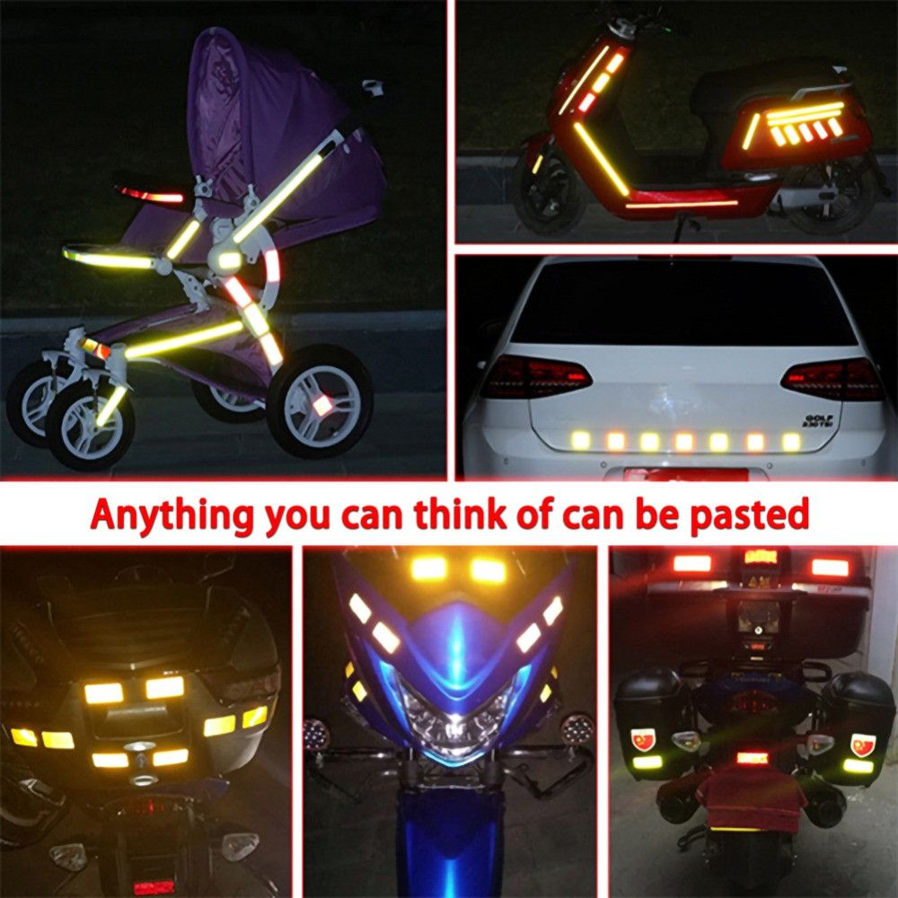 Pegatina de motocicleta bicicleta duradera pegatina reflectante reflectante pegatinas protectores pegatinas advertencia de seguridad de rollo de tira