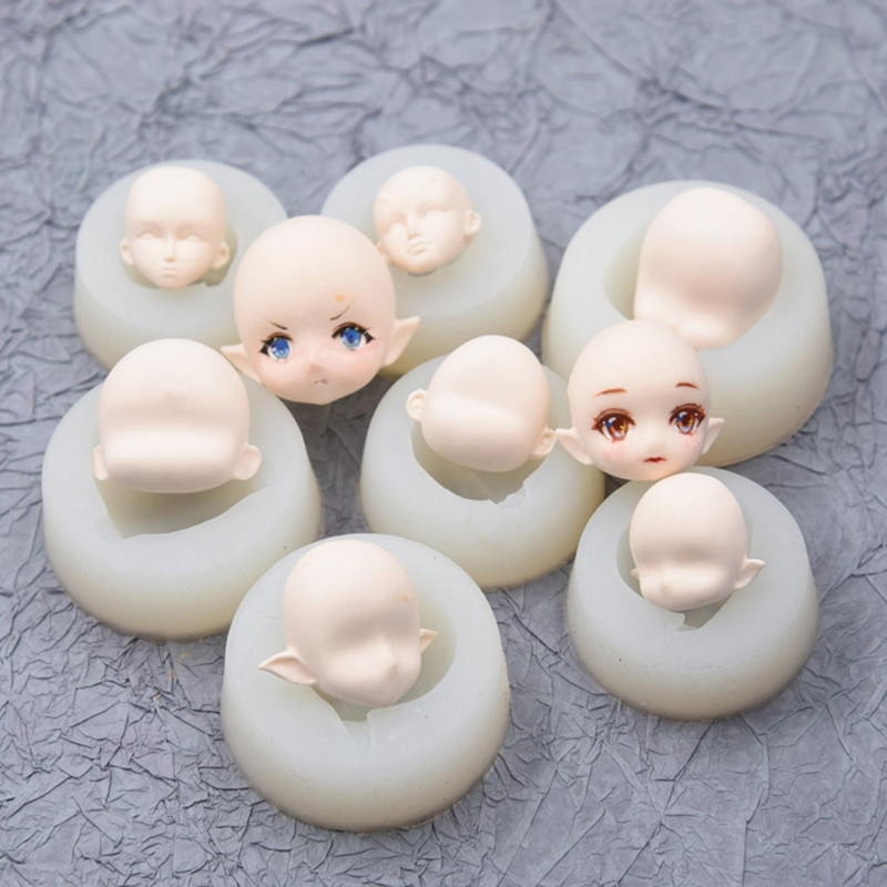 3d poupées face moule en silicone pour bébé bébé moule en argile douce outils de décoration de gâteau au chocolat Coupcakes de boucles d'argile moules de savon