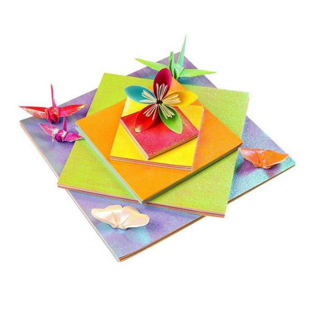 Origami cutouts praktiska burr gratis miljövänliga barn glitter fällbara papper för hemfärg papper barn handgjorda papper