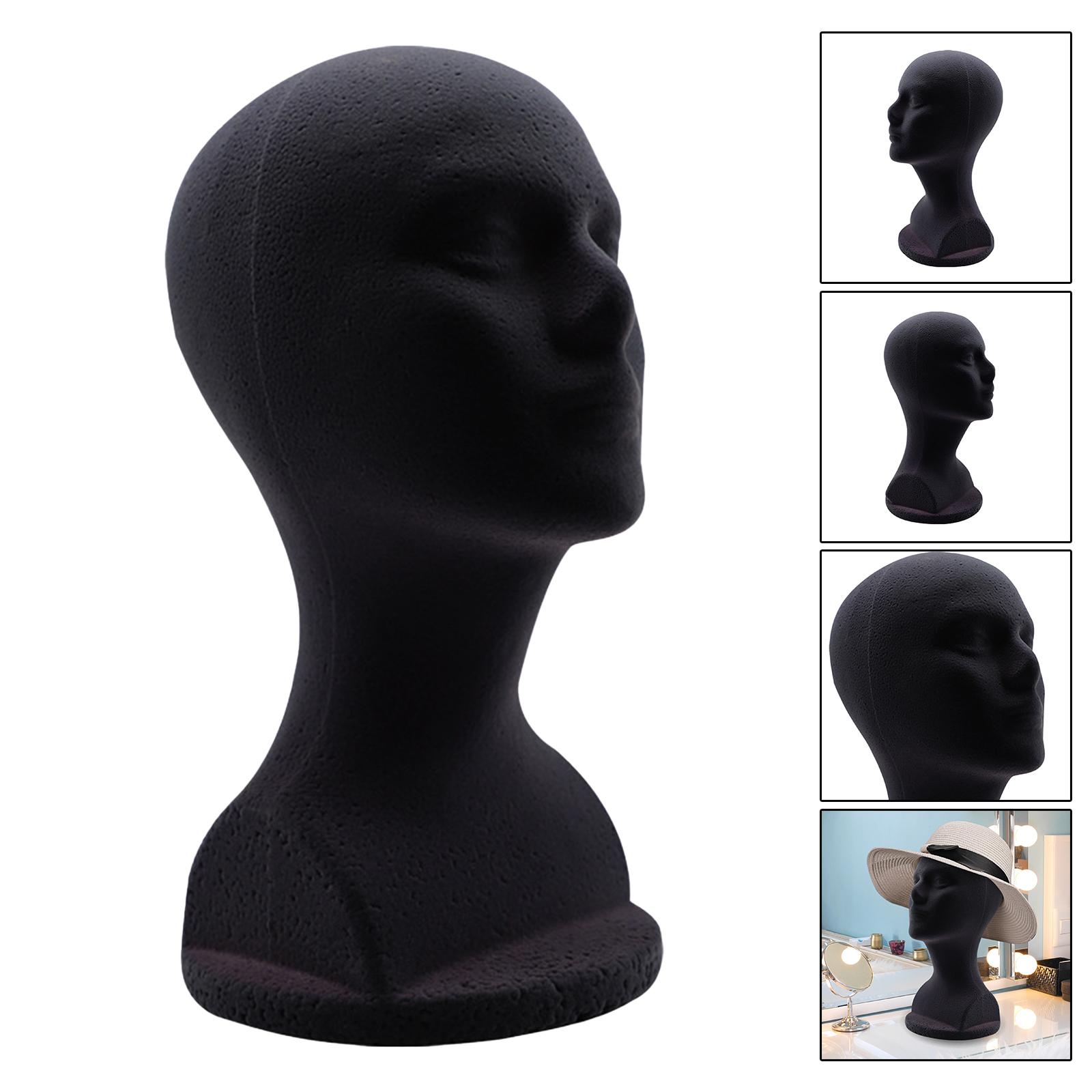 Mancofoam Mannequin Head Model Hat Stand Stand Black 48,5 cm Accessori circonferenza della testa 12,6 pollici basi stabilite alti fai -da -te