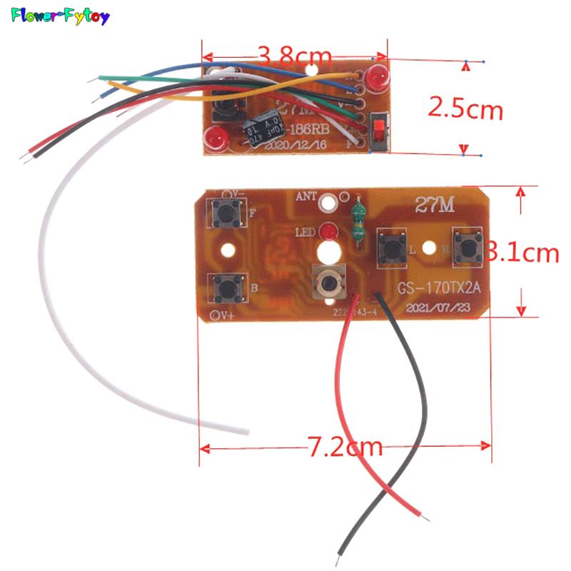 Circuito de Control Remoto DE 2,4G, 4 canali, 27MHz, PCB, recettore TransMisor Y, PlacA de Control Remoto, Juguetes, Antena, Sistema de Radio, 1 Juego