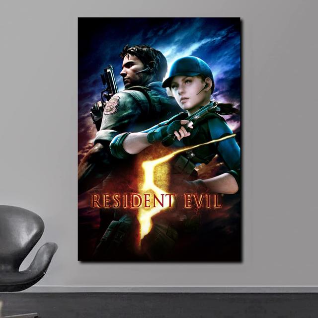 Resident-Evil 2 Game Poster 2022 Nya klassiska filmer Canvas målning HD-tryck och affischer för sovrumskontorets spelrumsdekor