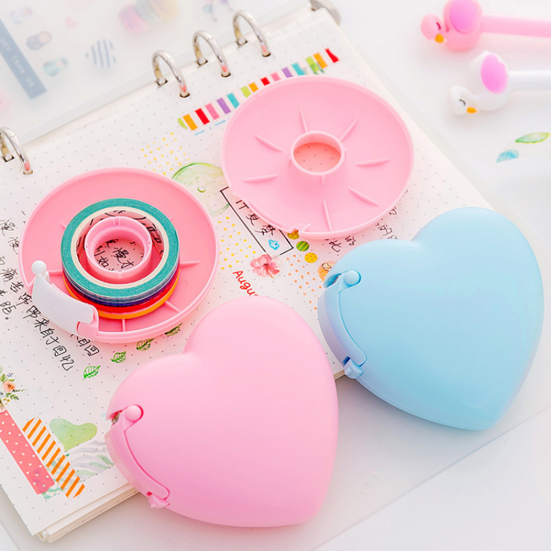 Love Donut Stationery Masking Tape Cutter Paper Washi Tape Storage Organizer Tape Dispenser Cutter Office Supplies