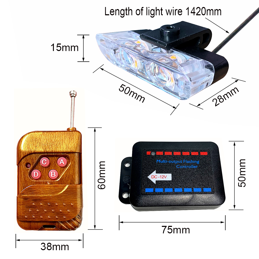 2 LED pojazdu sygnał Sygnał Światła uniwersalna przednia kratka awaryjna Strobe Lekki policja migająca lampka ostrzegawcza Akcesoria DIY