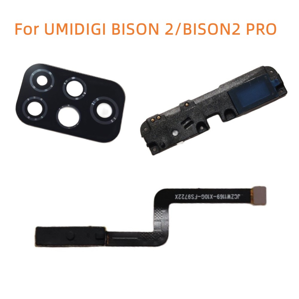 Novo Umidigi Bison 2 Bison2 Pro celular Phone Interior Alto alto -falante Campanha de campainha+Sensor de impressão digital FPC+Reparo de vidro da lente da câmera