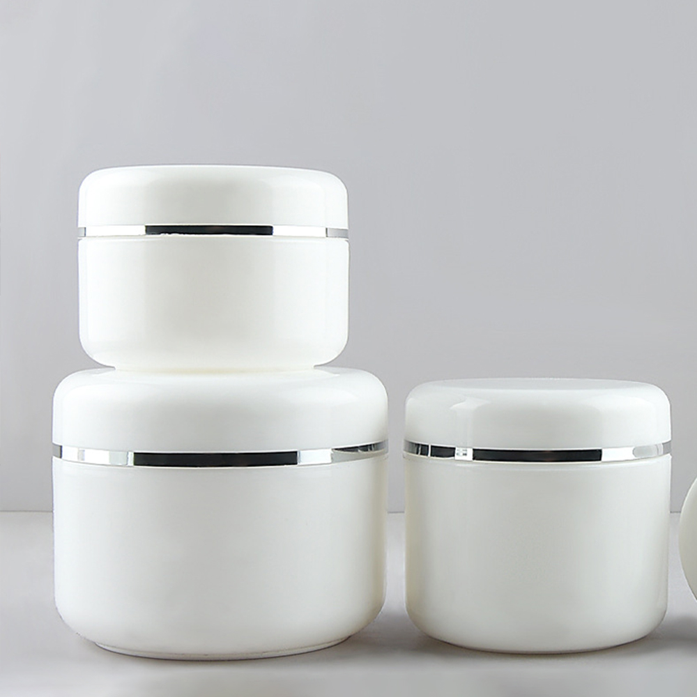 10g 20g 30g 50g 100g Cosmética crema de crema maceta Pot de plástico vacío Muestra de botella recipiente cosmético recargable Negro blanco