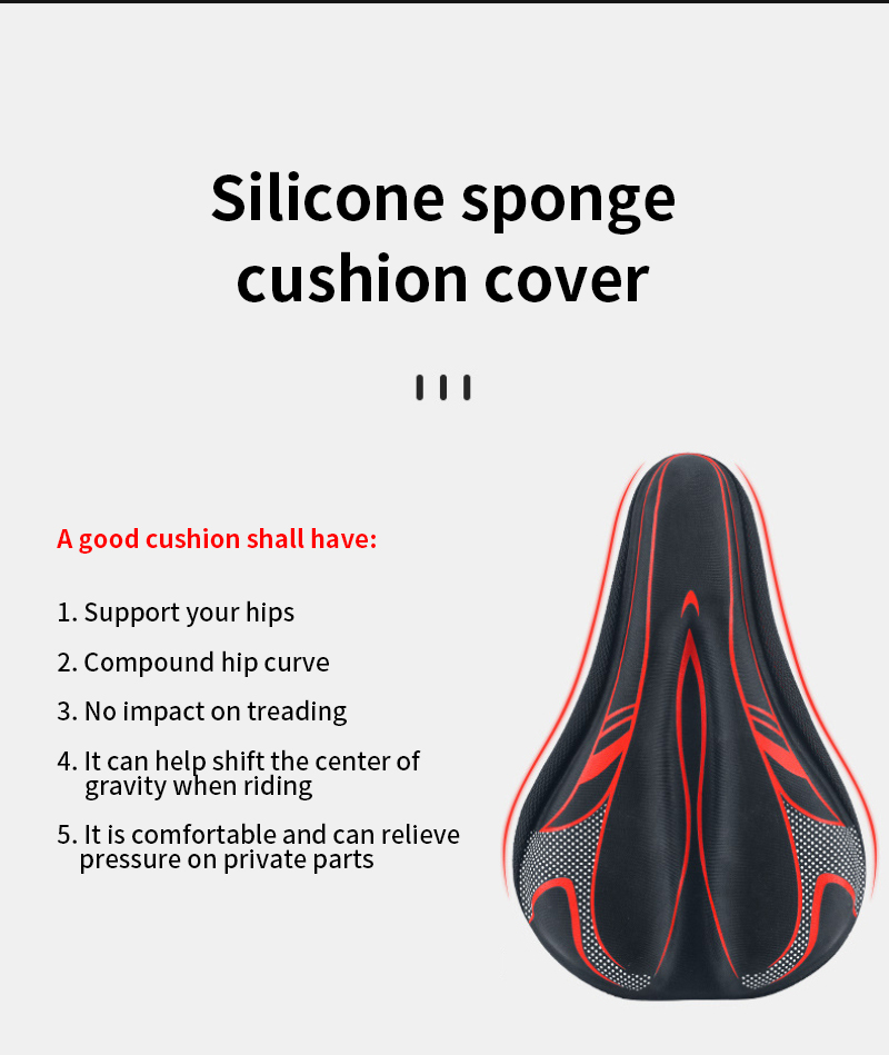 Couverture de selle à vélo de gel 3D Men de femmes MTB Vélo de route Selle Velo Route Coprisella Bici Asiento Bicicleta Gel Soft Bike Seat Seat Cover