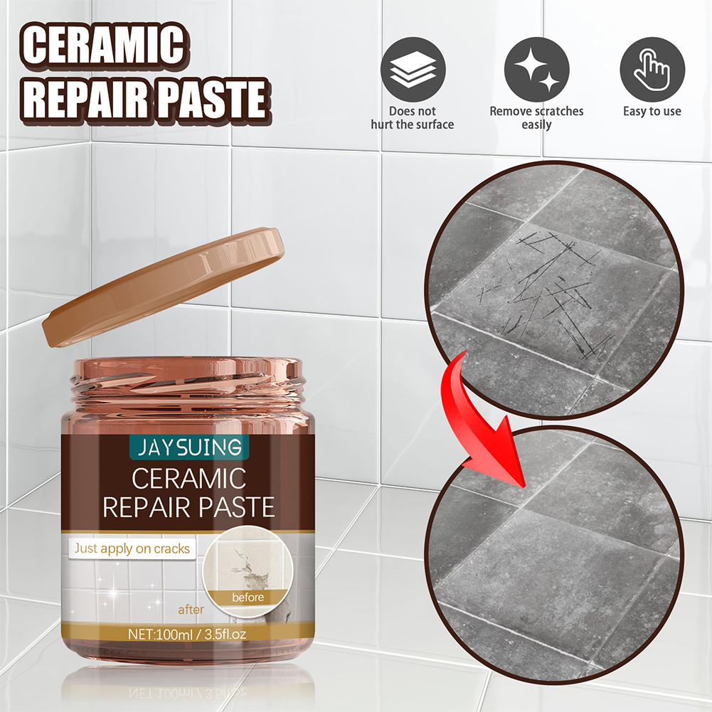 Réparation de carreaux de sol crème Crème de céramique pratique Adhésif Kit de réparation de douche à fixation rapide pour le marbre / baignoire / toilettes / lavabo Réparation