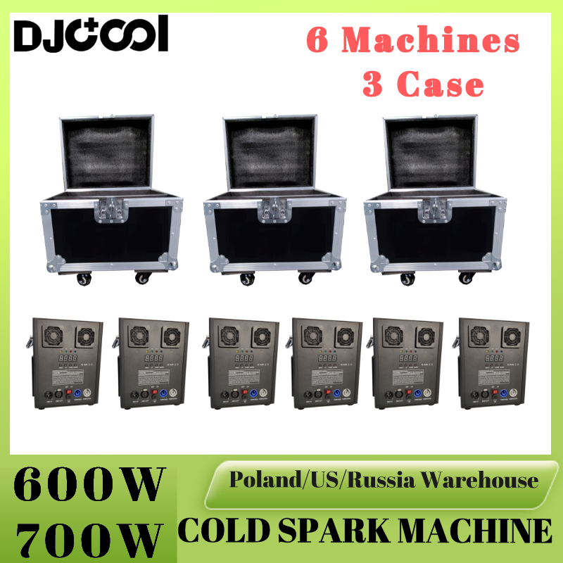 0 DUTY 600W 700W Cold Spark Firework Machine FlyCase Ti Powder Remote Stage Wedding Upper Spray Machine Party Making Party