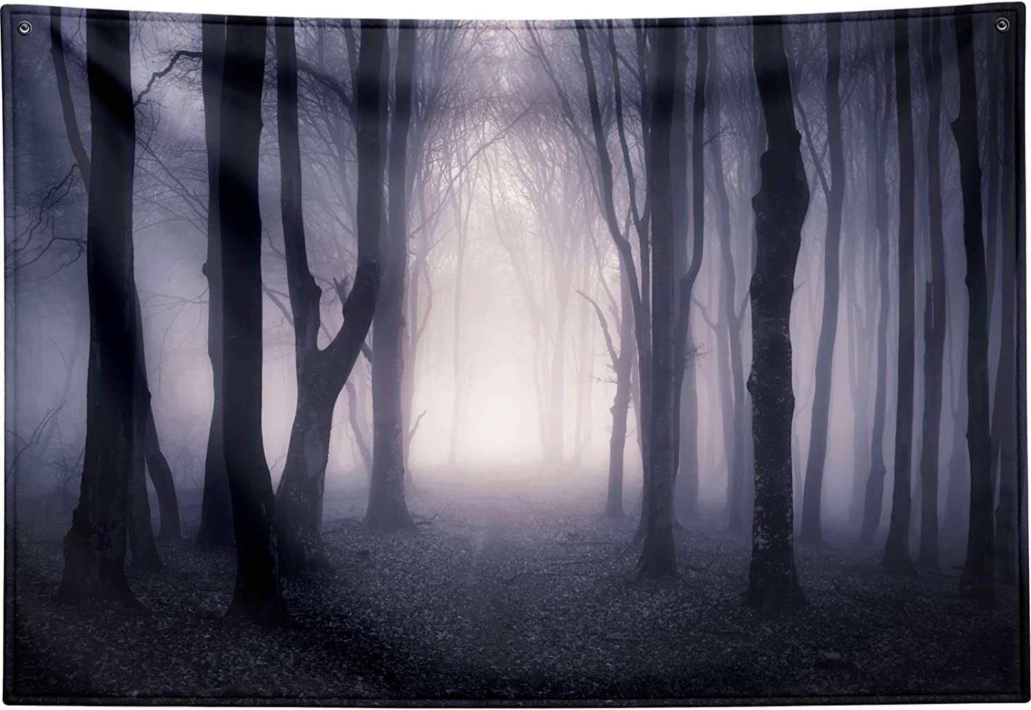 Mury Forest Tapestry Mur suspendu effrayant fantasme Foggy Forest Force Dark Fantasy Woods paysage décor gothique tapisserie