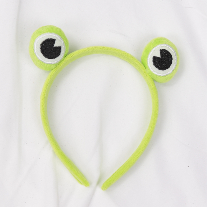 Kawaii Green Plush Frog Hairbands مضحك ضفدع مكياج رأس الرأس يوجا عريض الحوافم مرنة