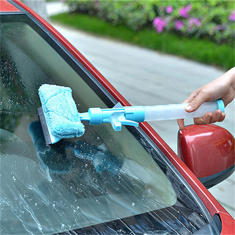 Windshield Cleaner with Microfiber Cloth and Spray Bottle Car Window Glass Auto Brush Cleaning Tool Kit Cleaner Accessories