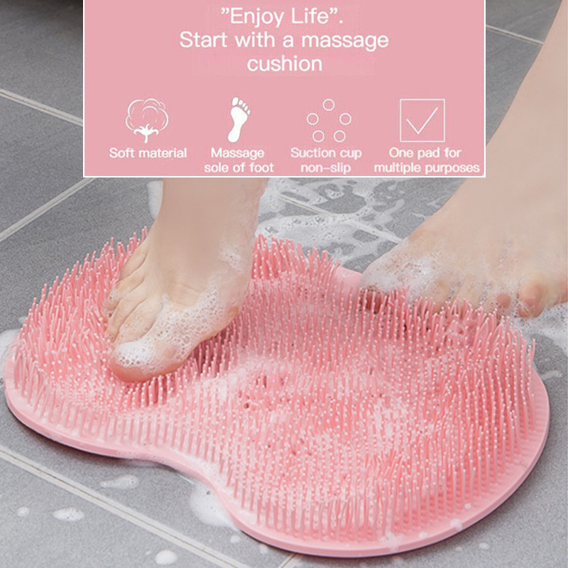 Exfoliant douche massage salle de bain non glissée de bain de bain sans glissement en silicone brosse en silicone étroile de massage de massage accessoires de bain