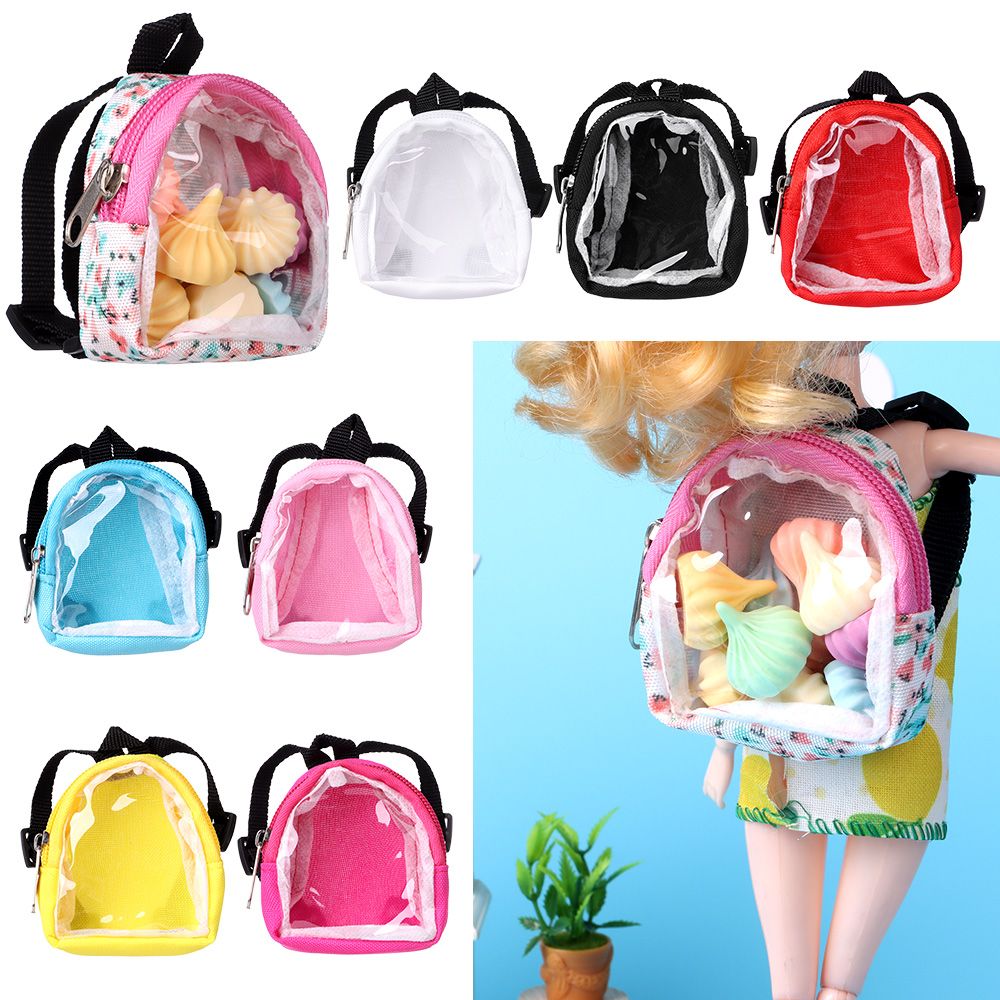 Acessórios de bonecas de 1/6 de bonecas infantis brinquedos pcv diy mini saco boneca backpack presentes