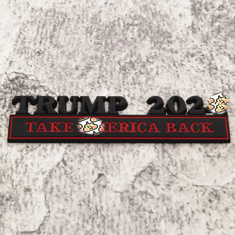 Trump 2024 Partido de decoração de adesivos de metal de metal a favor dos EUA Eleição Presidencial Apoiadora Banner Body Board 12.8x3cm