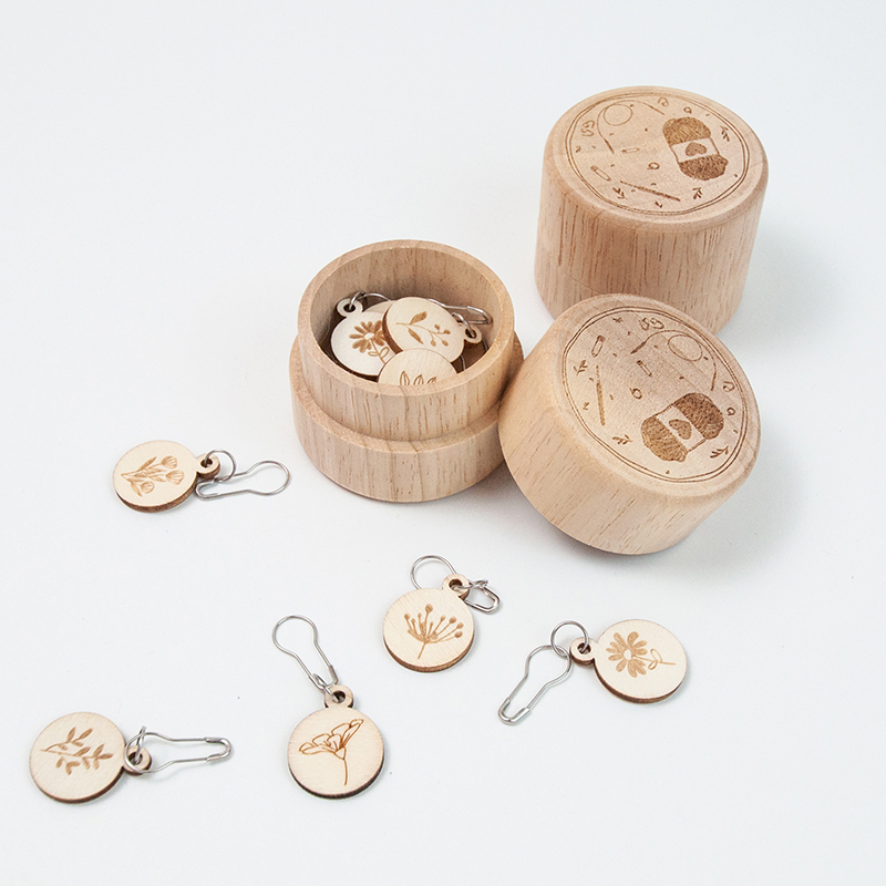 / ensemble Marqueurs de point de tricotage en bois Fleur ronde pour les kits d'artisanat de bricolage