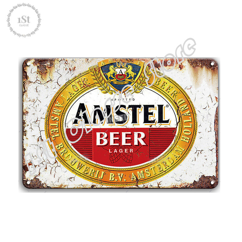 Bierteken klassiek shabby decoratieve plaques bier wijn poster kunst ambachten metalen tinnen bord muurplaat bedrukte foto's decor