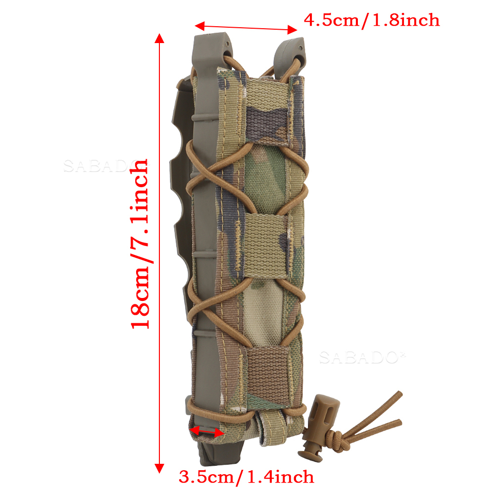 Tactical 9mm Extended Pistol Magazine Pouch Submachine Gun Mag MOLLE Malice Clip Compatible Belt Hunting Vest For MP5 MP7 UMP