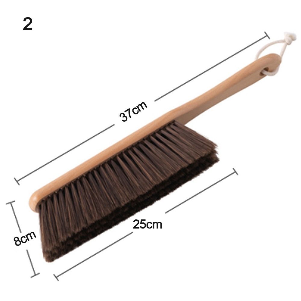 Desktop Clean Natural Wood Soft Bristles Brush Bed Brush Carpet Sweeper Long Handle Wooden Handle