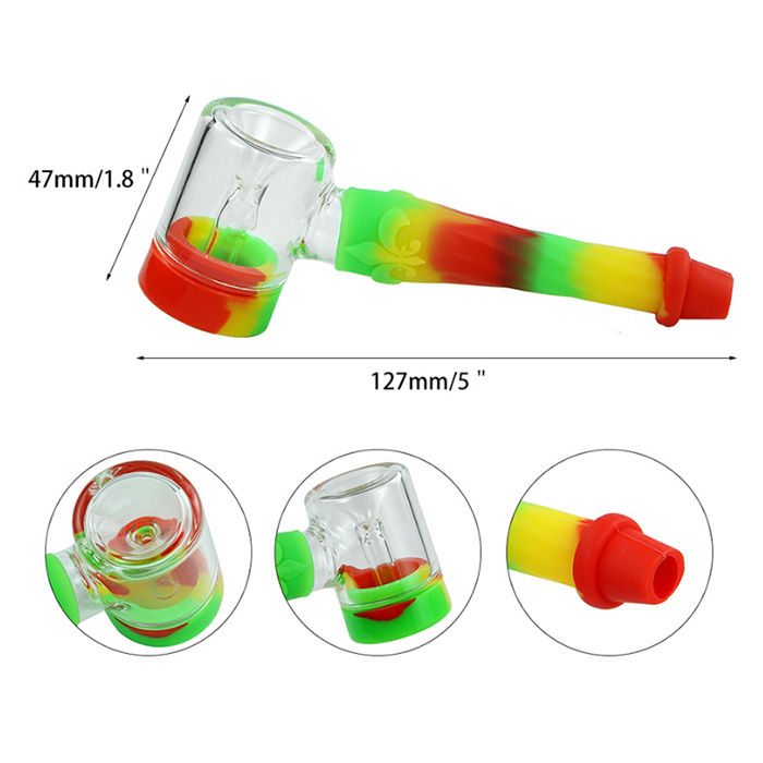 Tubo di vetro in silicone fumatori Accessorio tubi tabacco Pyrex Olio Burner Shumping Shop Shisha Plastic Bong Dab Rig