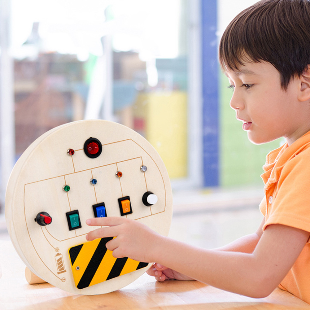 Interrupteur d'éclairage de panneaux de panneau occupé Montessori jouets en bois