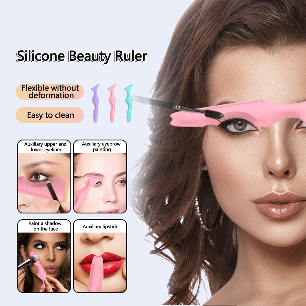 Eyebrow Pencil Stencil Silicone Eyeliner Stencil Wing Tips Multifunktionell Resable Applicator Makeup Tool för nybörjare