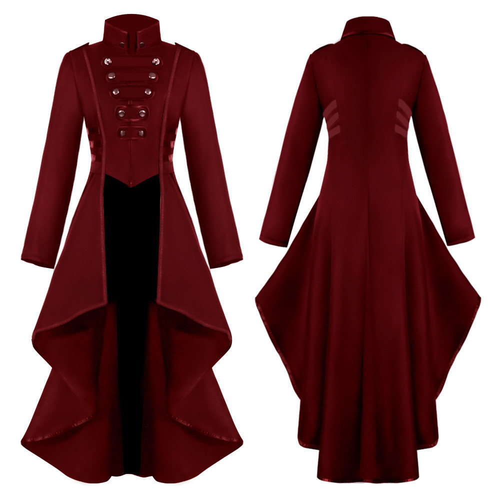 Costumes rétro médiévaux Steampunk Costumes Gothic Cosplay Costumes Women's Tailcoat Veste Lady Victorian Coat Halloween Party Tuxedo