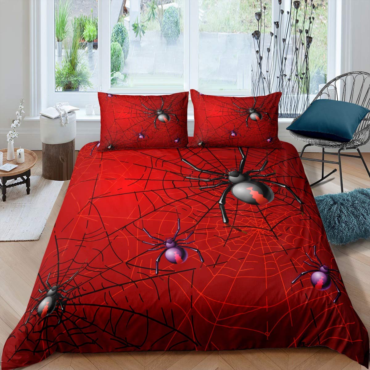 Покрытие паутины Spider Web Set Set Halloween Spider Sets Sets Boys Girls Black White Cover Cover Cover Cover или Creat Cover Cover Set