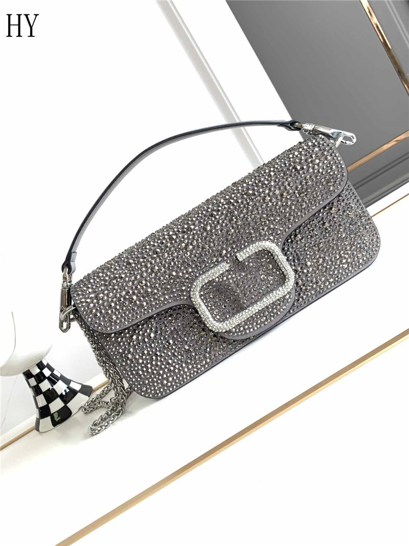 Designer Luxury Small Loco Crystal Borsa A Spalla utsmyckad crossbody axelväska Imitation Crystal Handväska