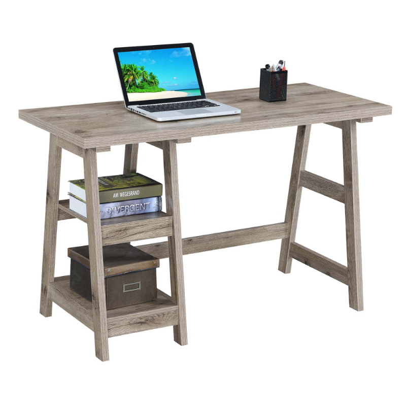 Designs2Go Trestle Desk, Sandstone Computer Desk -bureaus